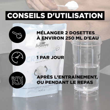 Créatine en poudre TIBO INSHAPE Sachet de 300 g TIBCREAT300