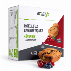 Moelleux Energétiques Fruits Rouges Bio ATLET Boîte de 4 moelleux de 40 g Fruits rouges ATLMOELL4FR