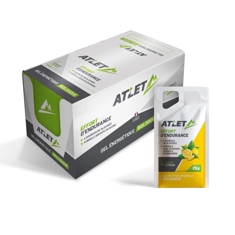 Pack de 45 Gels Energétiques Citron Bio ATLET ATLGEL45CI