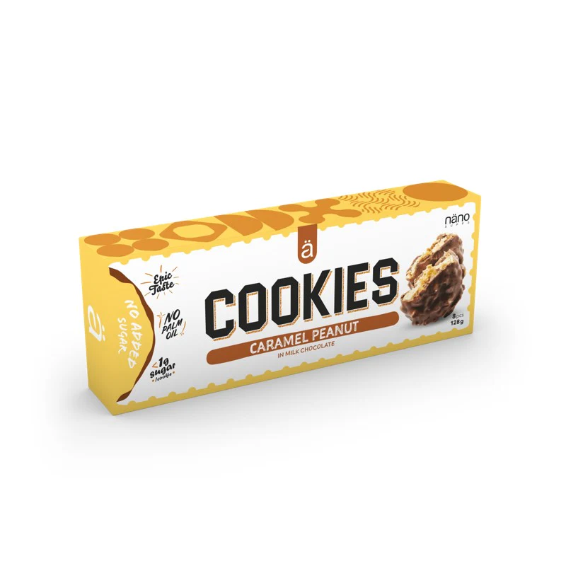 Protein Cookies NANO SUPPS Boîte de 128 g Caramel Cacahuètes NANPRCOCAC