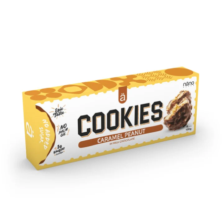 Protein Cookies NANO SUPPS Boîte de 128 g Caramel Cacahuètes NANPRCOCAC