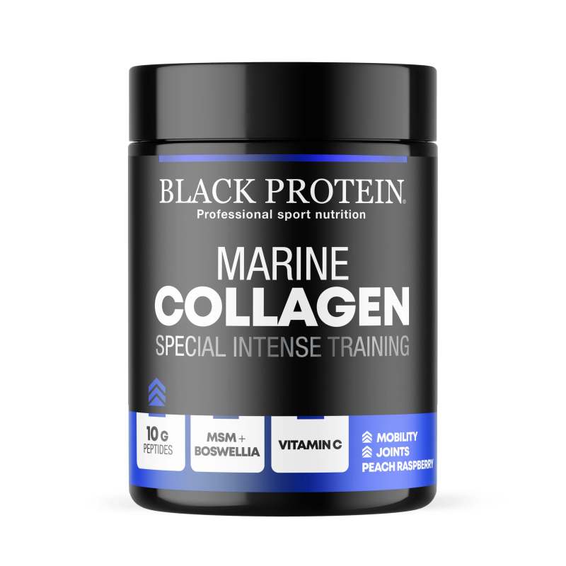Marine Collagen BLACK-PROTEIN Pot de 390 g Pêche Framboise BLACOL390PF