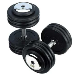 Paire d'haltères ronds caoutchouc HEUBOZEN 2 x 2 Kg HEUHALROND2
