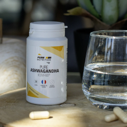 PURE Ashwagandha KSM66® bio PURE AM NUTRITION Pilulier de 60 gélules PURASHWA60