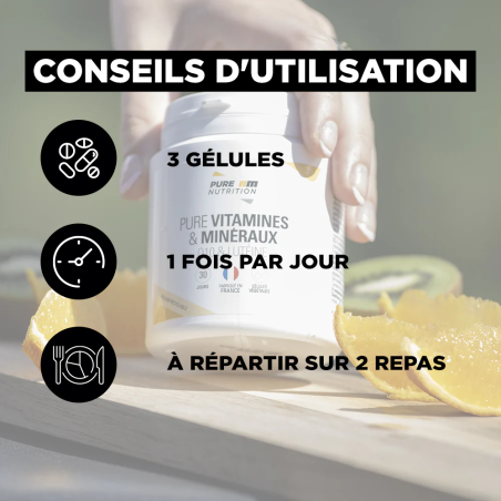 PURE Vitamines & Minéraux PURE AM NUTRITION PURMULTI90